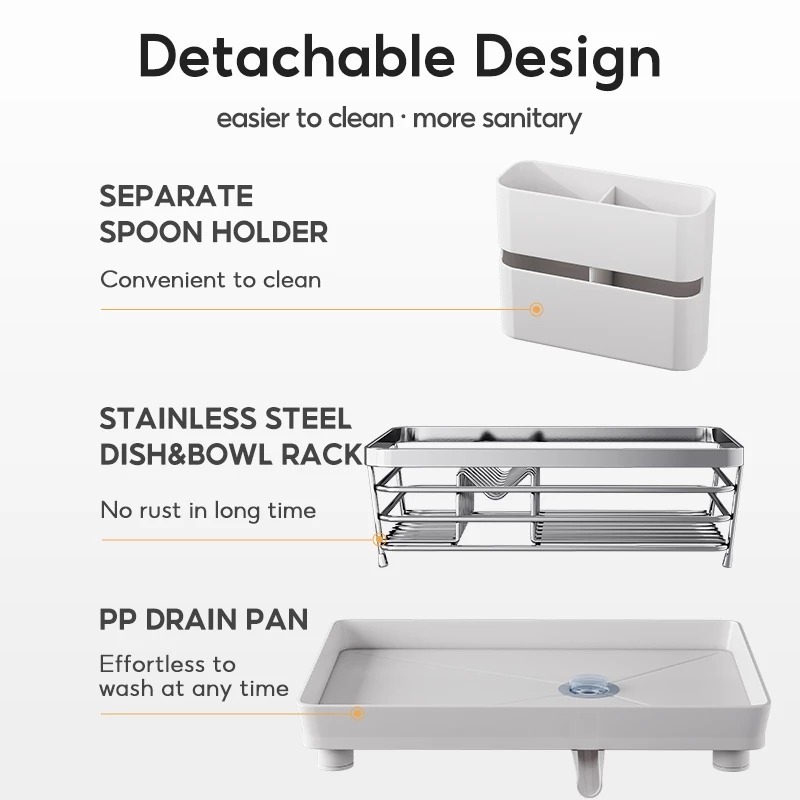 Gambar produk DUTRIEUX Rak Piring Dapur Wastafel Stainless Steel Drying Storage Rack - DR-42