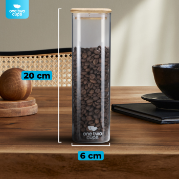 Gambar produk One Two Cups Toples Kaca Penyimpanan Makanan Kedap Udara Storage Jar 600ml - HC1019