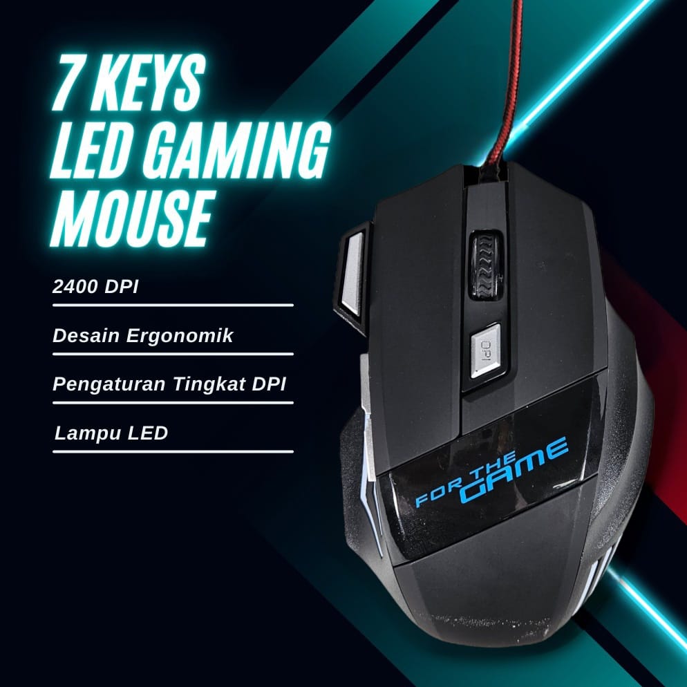 Gambar produk YXLM Gaming Mouse Wired 7 Tombol LED USB 2.0 RGB 2400 DPI - G6