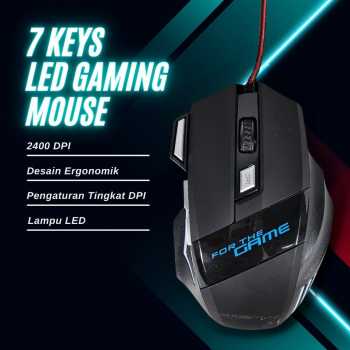 Gambar produk YXLM Gaming Mouse Wired 7 Tombol LED USB 2.0 RGB 2400 DPI - G6
