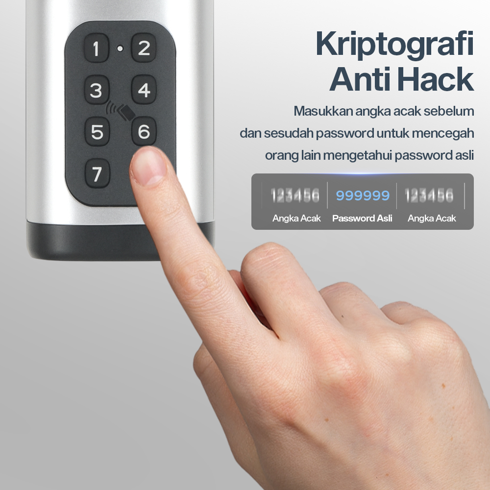 Gambar produk Juheenda Smart Door Lock Fingerprint Bluetooth Card Alarm Tuya Smart - S1