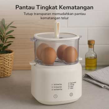 Gambar produk ONE MORE Alat Rebus Telur Elektrik 9 Slot Egg Steamer 220V - LG-803