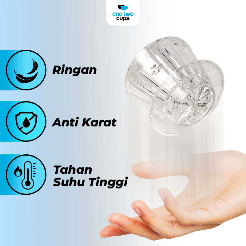 One Two Cups V60 Coffee Dripper Alat Seduh Kopi Manual Plastik 1-2 Cup - B75 Gambar produk One Two Cups V60 Coffee Dripper Alat Seduh Kopi Manual Plastik 1-2 Cup - B75