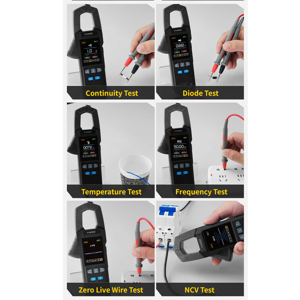 Gambar produk FNIRSI Clamp Meter Digital Multimeter Multitester 10000 Count 600A - DMC-100