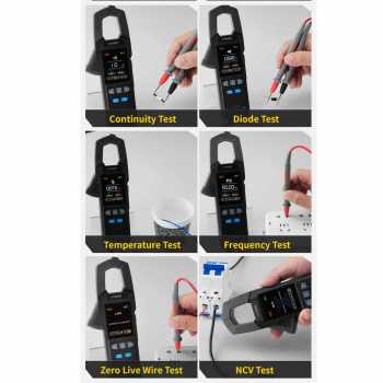 Gambar produk FNIRSI Clamp Meter Digital Multimeter Multitester 10000 Count 600A - DMC-100
