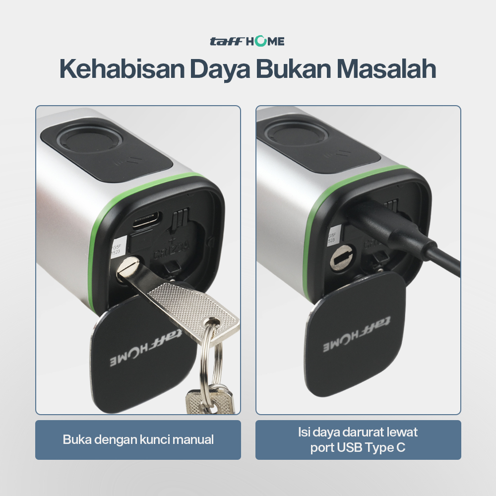 Gambar produk TaffHOME Smart Door Lock Fingerprint Bluetooth Card Alarm Tuya Smart - S1-B60