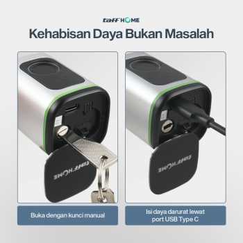 Gambar produk TaffHOME Smart Door Lock Fingerprint Bluetooth Card Alarm Tuya Smart - S1-B60