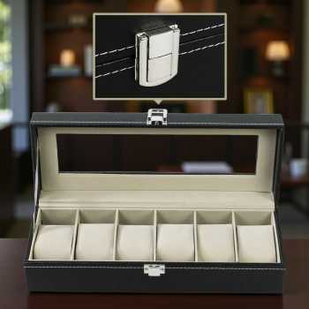 Gambar produk NieNie Kotak Penyimpanan Jam Tangan Storage Organizer Watch Box 6 Grid - NIE6