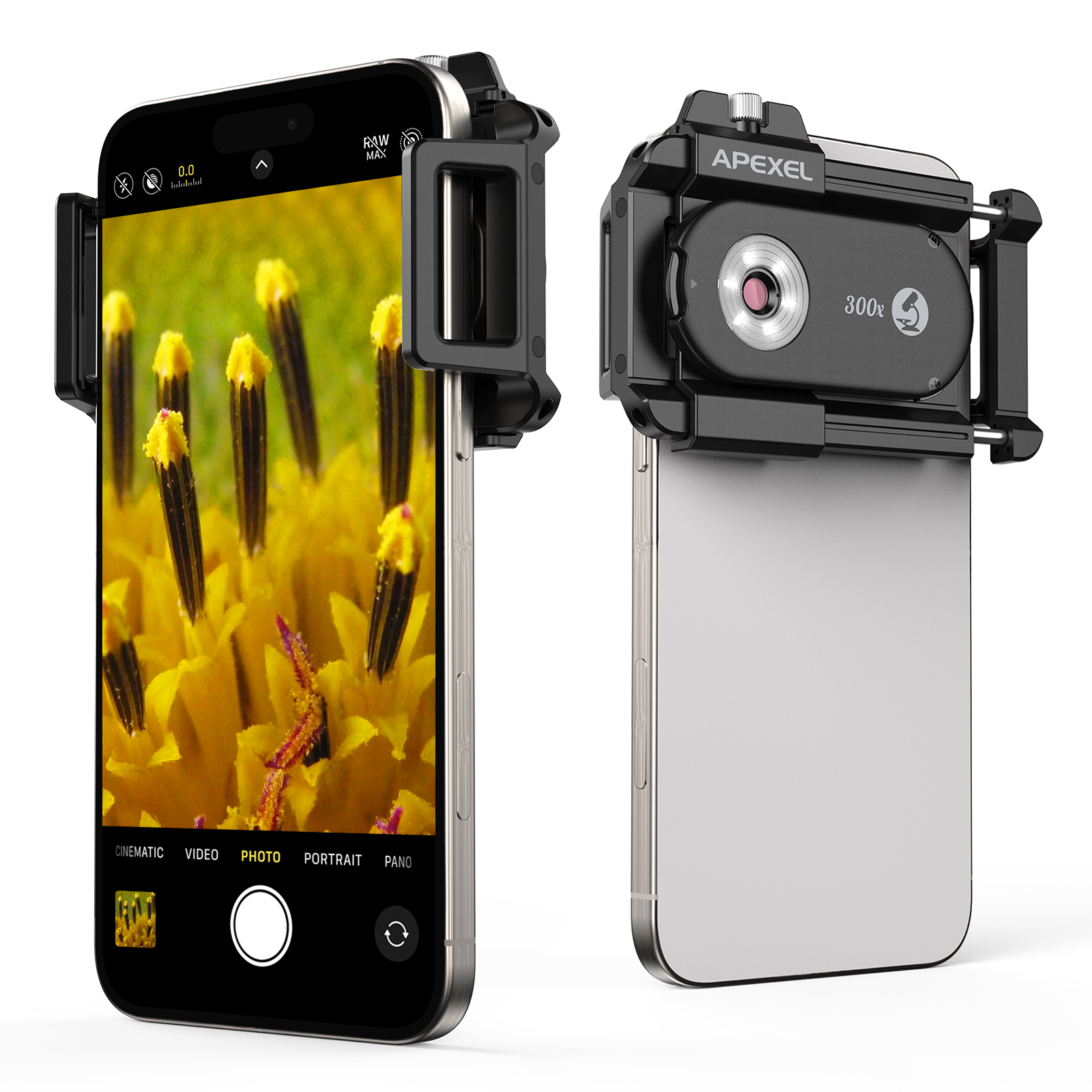 Gambar produk APEXEL Lensa Kamera HP Smartphone Microscope 300X LED with CPL Filter - APL-MS300