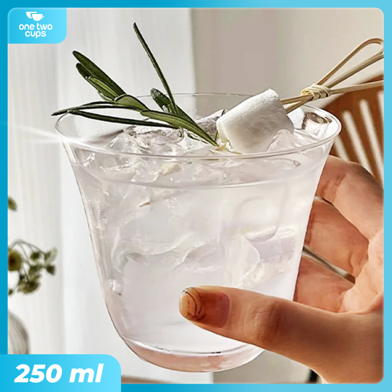 One Two Cups Gelas Whisky Cocktail Wide Mouth Thin Rock Glass 250ml - CG136 Gambar produk One Two Cups Gelas Whisky Cocktail Wide Mouth Thin Rock Glass 250ml - CG136