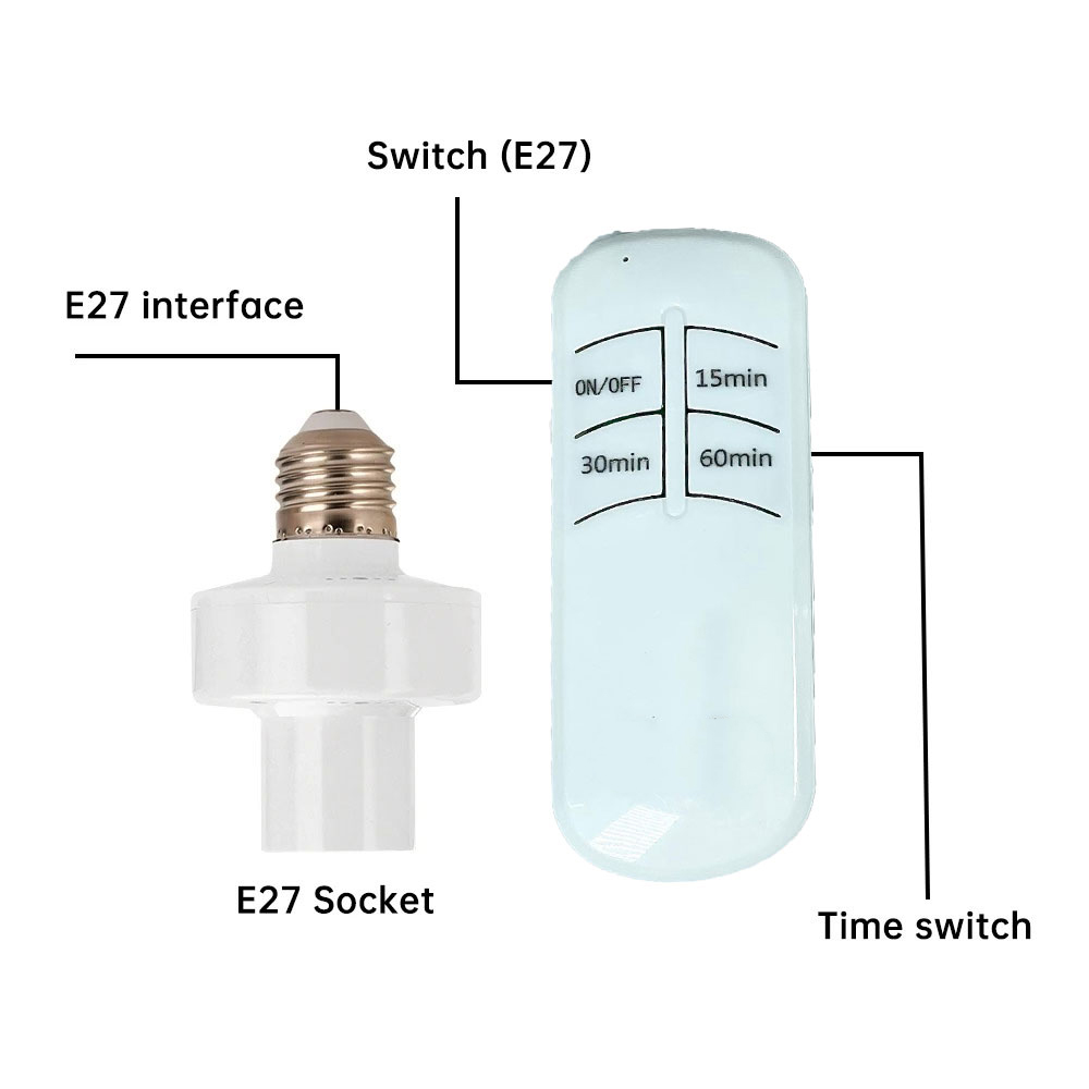 Gambar produk LEZHI Fitting Lampu Bohlam E27 dengan Remot Kontrol 50W - AX727