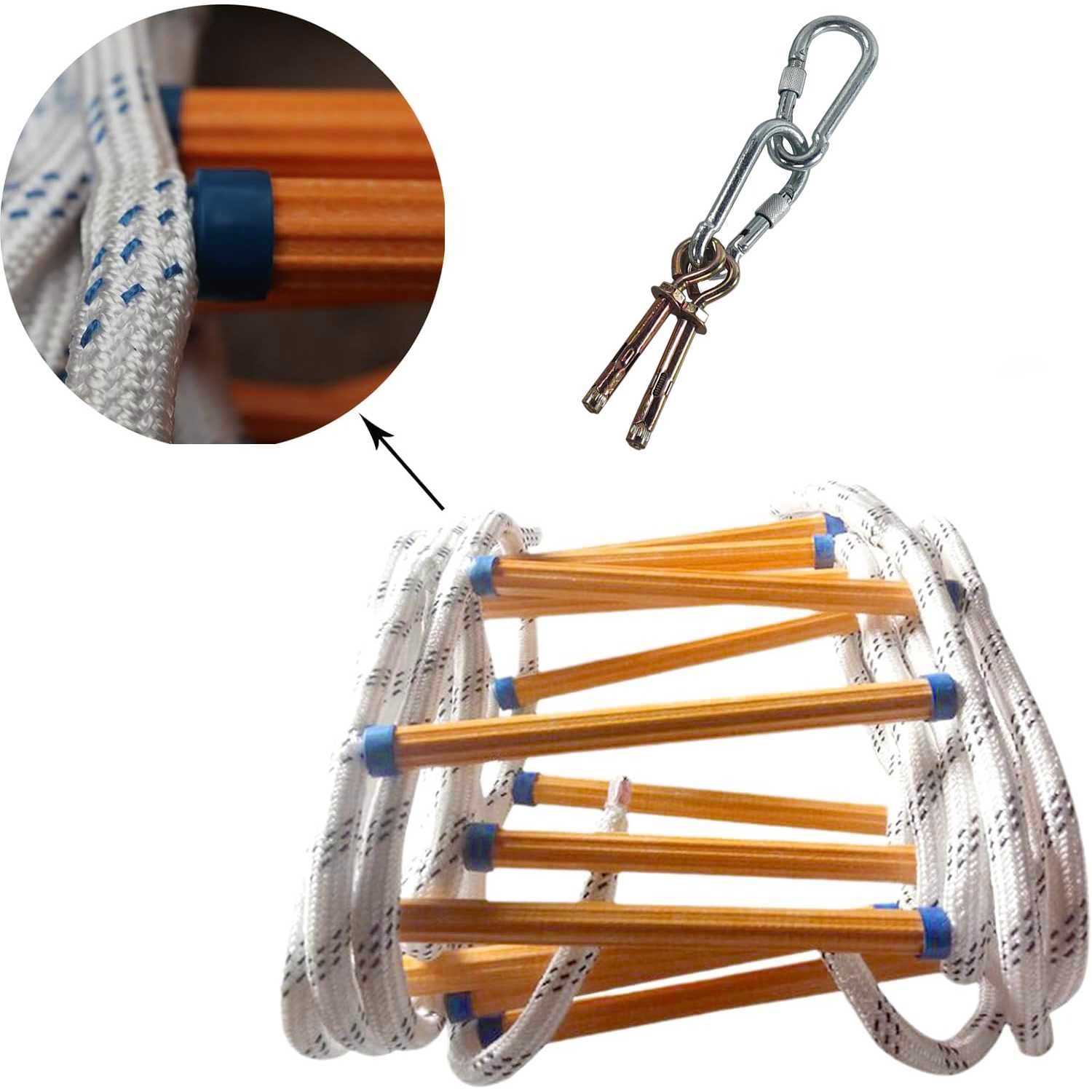 OLOEY Tangga Tali Gantung Darurat Fire Escape Ladder 5M - OL5 Gambar produk OLOEY Tangga Tali Gantung Darurat Fire Escape Ladder 5M - OL5