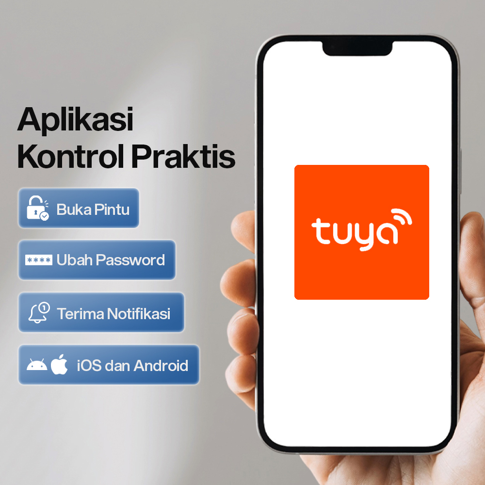 SMARTSTONE Smart Door Lock Fingerprint Password WiFi Tuya App - G3F Gambar produk SMARTSTONE Smart Door Lock Fingerprint Password WiFi Tuya App - G3F