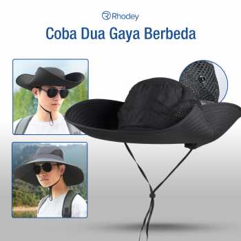 Rhodey Topi Rimba Outdoor Anti UV Boonie Hat Polyester - B60 Gambar produk Rhodey Topi Rimba Outdoor Anti UV Boonie Hat Polyester - B60