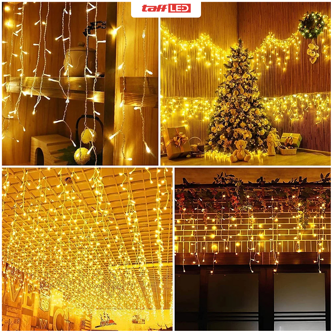 Gambar produk TaffLED Lampu Hias Gorden String Lights Icicle Fairy Waterproof 5M 96 LED - EK-04