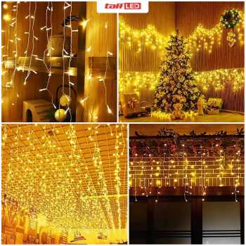 Gambar produk TaffLED Lampu Hias Gorden String Lights Icicle Fairy Waterproof 5M 96 LED - EK-04