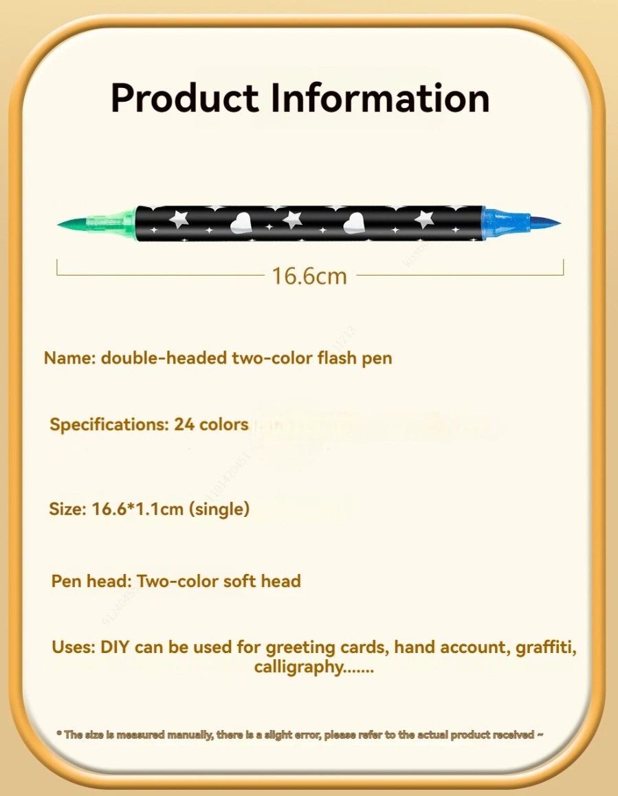 Gambar produk Kolorowy Spidol Warna Glitter Dual Tip Watercolor Set 24 Colors 12 PCS - 88635