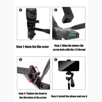 MovingMic Tripod Head Gimbal Phone Camera Micro SLR 360 Degree Rotate - MV05 Gambar produk MovingMic Tripod Head Gimbal Phone Camera Micro SLR 360 Degree Rotate - MV05
