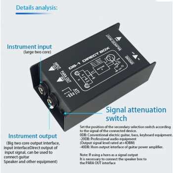 YOUHA Passive Direct Box Single Channel Injection Audio Box XLR TRS - DIBOX001 Gambar produk YOUHA Passive Direct Box Single Channel Injection Audio Box XLR TRS - DIBOX001