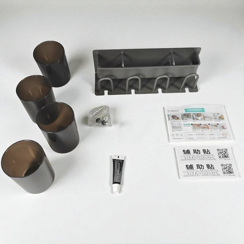 Gambar produk JINGPINWEIYU Rak Dinding Kamar Mandi Organizer Rack Aluminium with Cup - DV-26