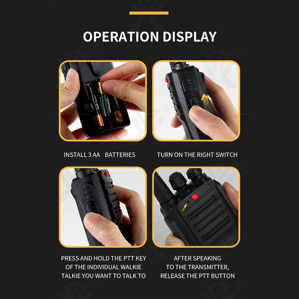 Gambar produk QI RUN Walkie Talkie Anak Communicator Toys 2 PCS with 6 Battery - SL-BK013