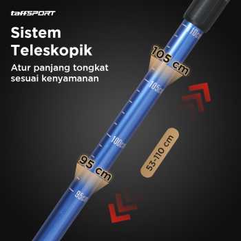 Gambar produk TaffSPORT Tongkat Hiking Telescopic Trekking Pole Aluminium 110cm - X-100