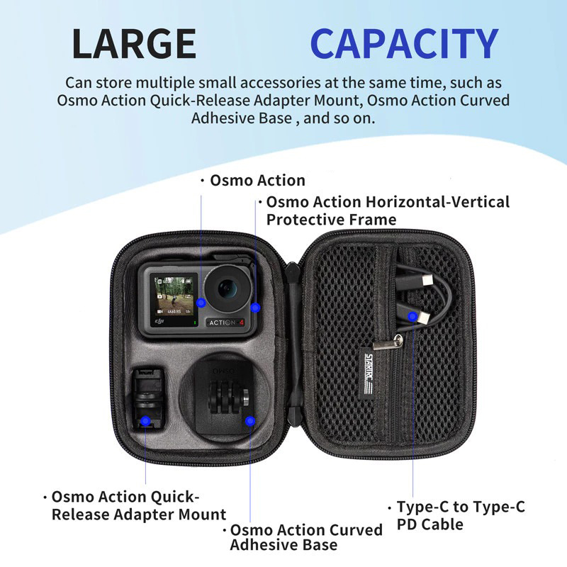 Gambar produk STARTRC Tas Kamera Aksi DJI 3/4/5 Pro Hard Shell Action Storage Bag - ST-345