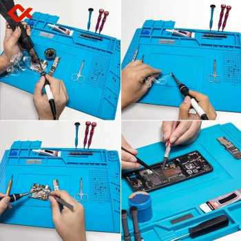 Gambar produk ESD Alas Solder Silikon Magnetic Soldering Mat Heat Resistant 46x30cm - E-607