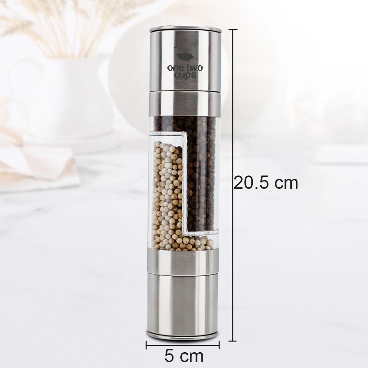 One Two Cups Penggiling Biji Lada 2in1 Spices Pepper Grinder 200ml - OT-22 Gambar produk One Two Cups Penggiling Biji Lada 2in1 Spices Pepper Grinder 200ml - OT-22