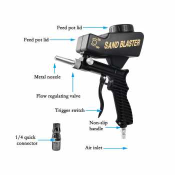 Gambar produk DIZAINLIFE Sand Blaster Gravity Pneumatic Gun Portable 90 PSI - WM-7345R
