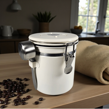 LISM Toples Stainless Penyimpanan Biji Kopi Rekam Tanggal Storage Jar - MSS19