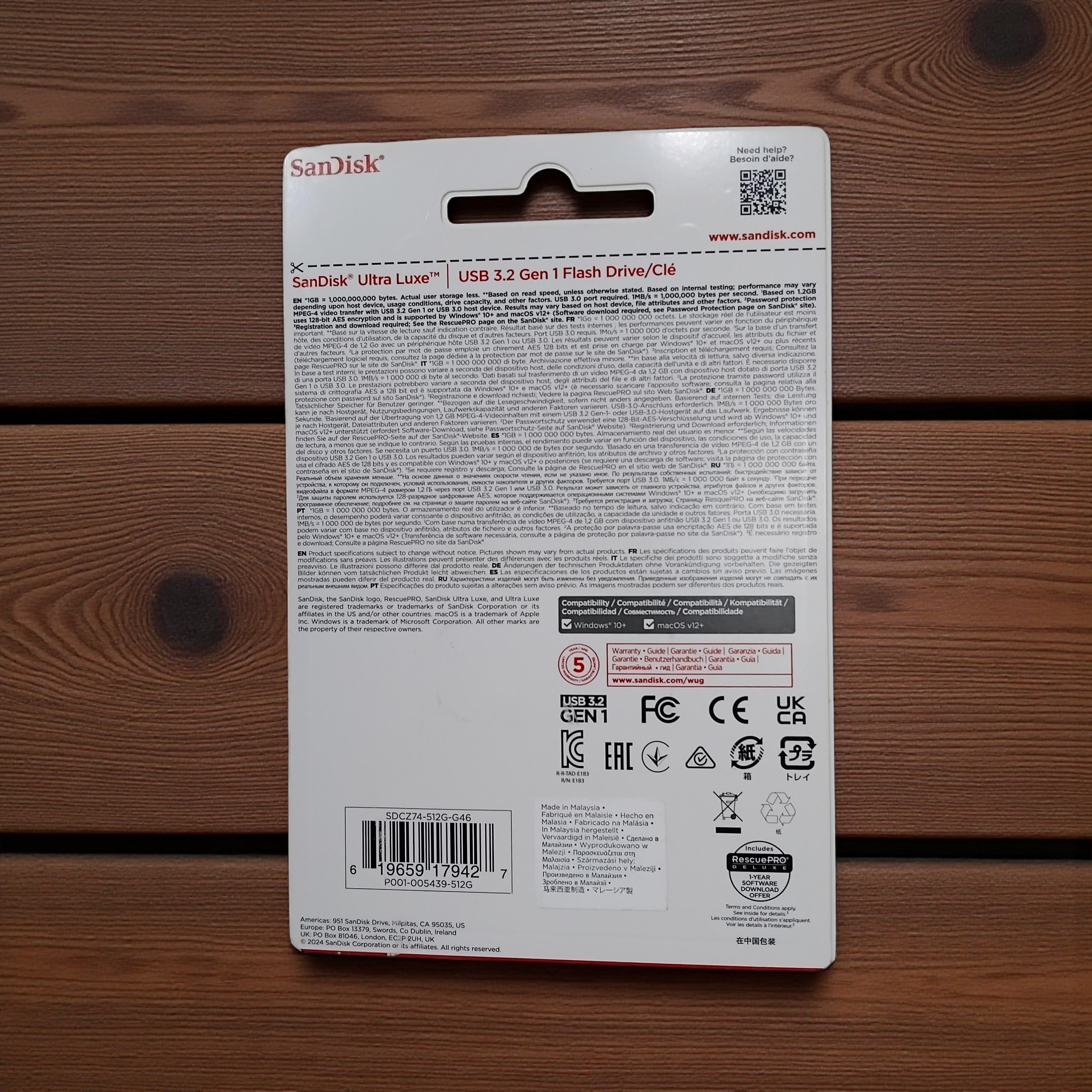 SanDisk Ultra Luxe Flashdisk USB 3.2 Gen 1 512GB - SDCZ74 Gambar produk SanDisk Ultra Luxe Flashdisk USB 3.2 Gen 1 512GB - SDCZ74