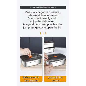 TaffHOME Kotak Makan Anti Tumpah Lunch Bento Box Stainless Steel 410 928ml - KT275 Gambar produk TaffHOME Kotak Makan Anti Tumpah Lunch Bento Box Stainless Steel 410 928ml - KT275