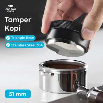 One Two Cups Tamper Kopi Triangle Press Coffee Powder Stainless Steel - 3153