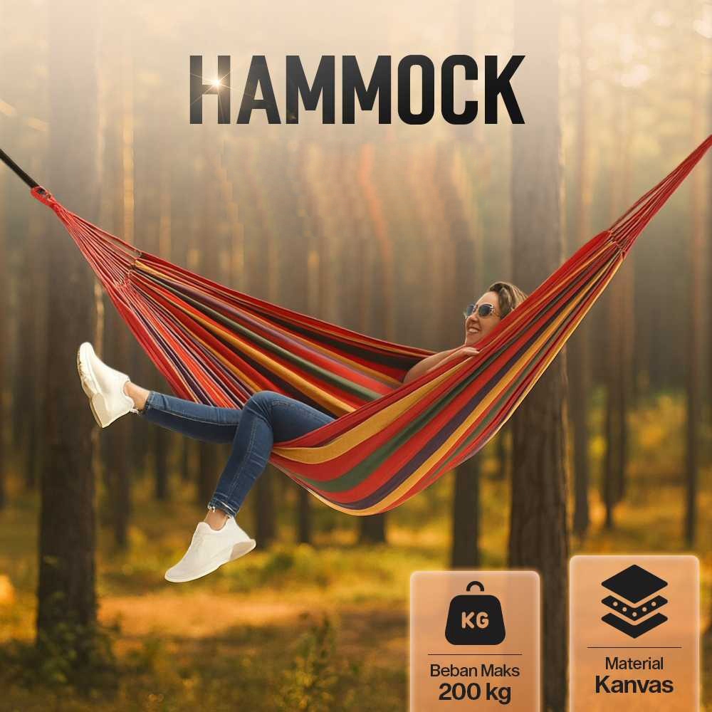 Gambar produk Hammock Tempat Tidur Gantung Double Thick Canvas - JS426