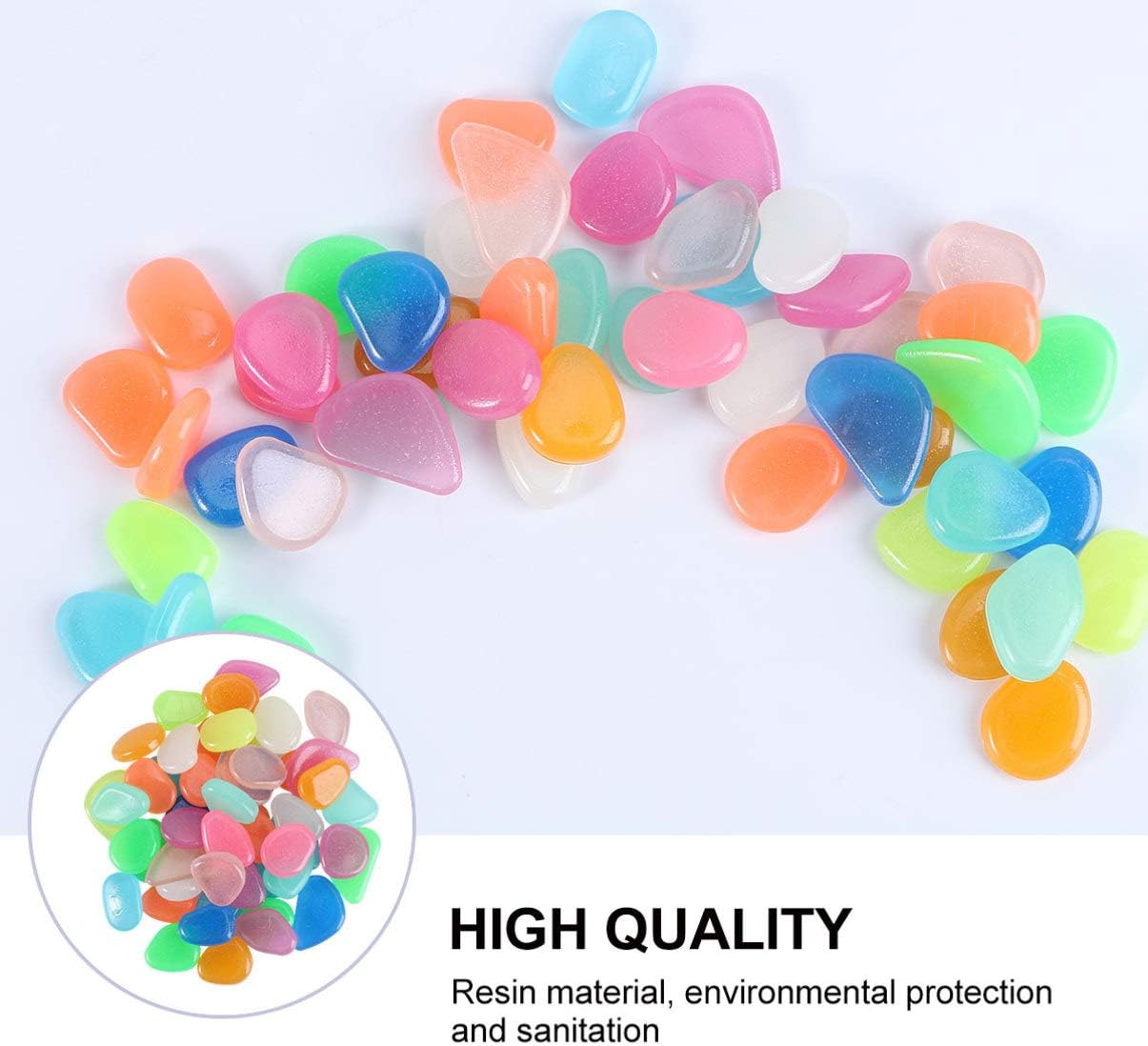 Gambar produk Imos Batu Hias Dekorasi Glow in The Dark Garden Stone 100 PCS - HC0043