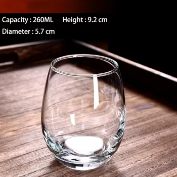 Gambar produk Senno Gelas Kaca Bentuk Oval Glass Water Tea Coffee Drinking Kitchen 260ml - SN503