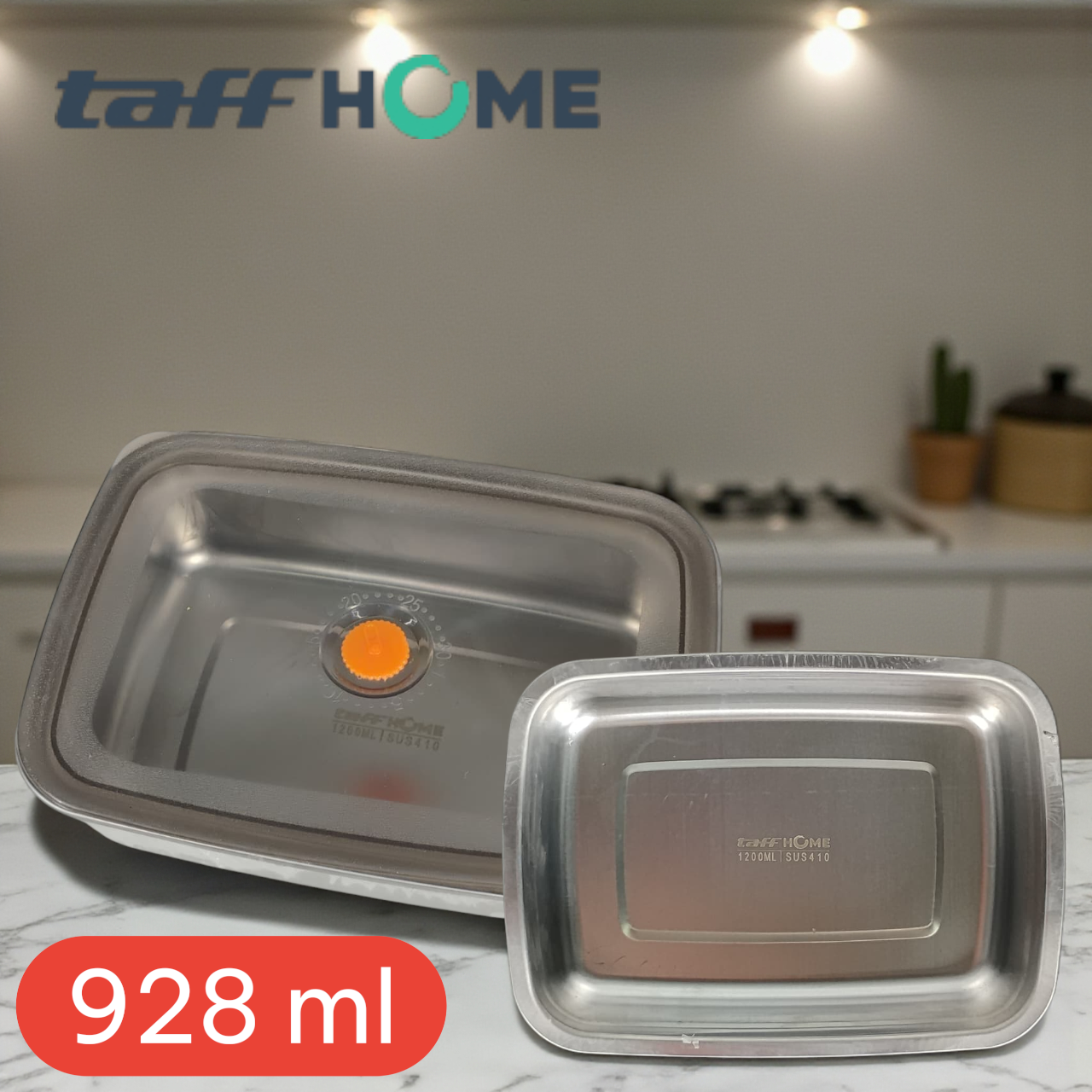 TaffHOME Kotak Makan Anti Tumpah Lunch Bento Box Stainless Steel 410 928ml - KT275 Gambar produk TaffHOME Kotak Makan Anti Tumpah Lunch Bento Box Stainless Steel 410 928ml - KT275