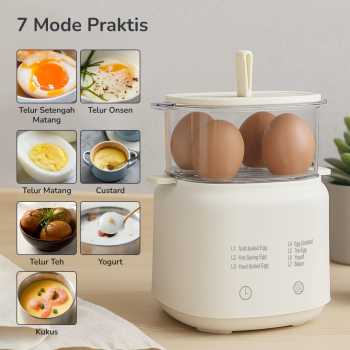 Gambar produk ONE MORE Alat Rebus Telur Elektrik 9 Slot Egg Steamer 220V - LG-803