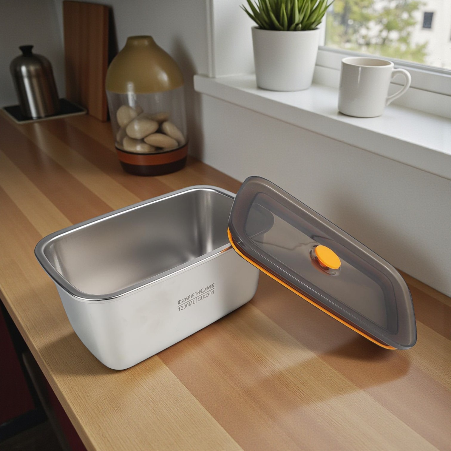 Gambar produk TaffHOME Kotak Makan Lunch Box Multifunction Stainless Steel 304 1300ml - AC-21