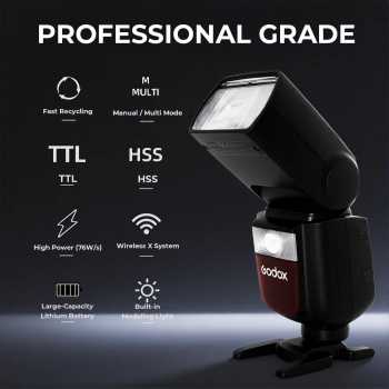 Godox Flash Camera Wireless Adjustable Focus 2980mAh 76Ws for Canon - V860IIIC