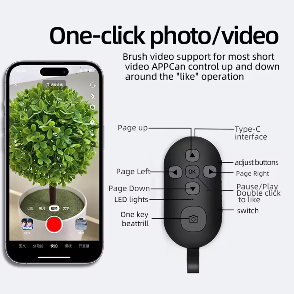 INBEX Remot Selfie Kamera Smartphone Shutter 7 Buttons Bluetooth 5.0 - AY05 Gambar produk INBEX Remot Selfie Kamera Smartphone Shutter 7 Buttons Bluetooth 5.0 - AY05