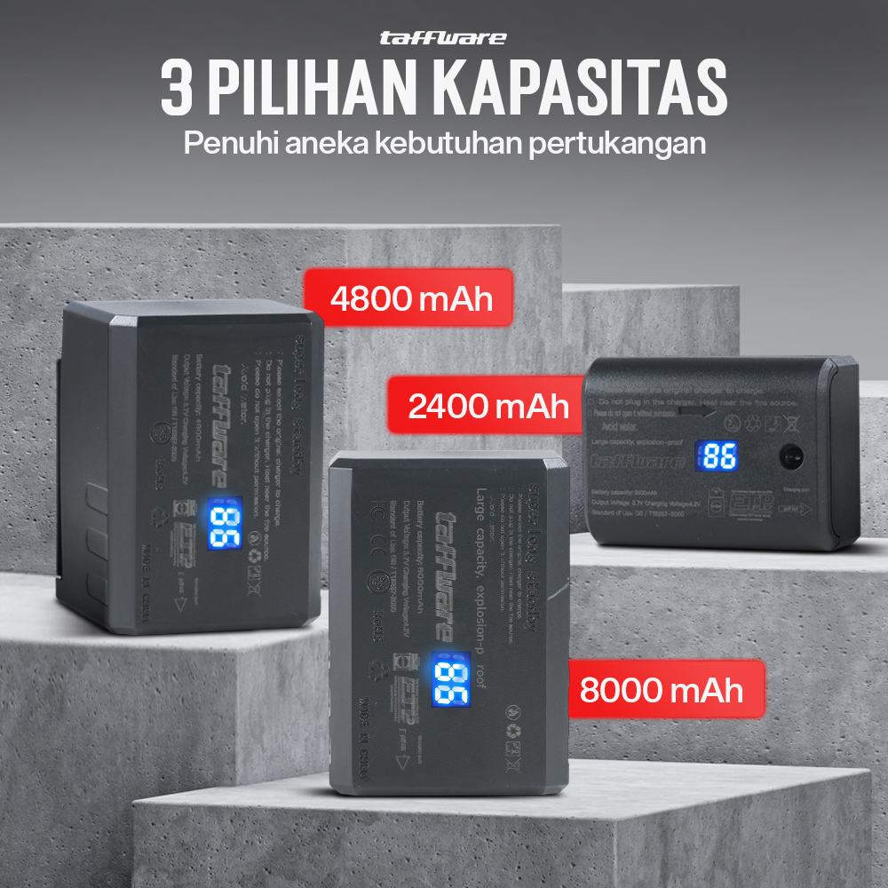 Taffware Baterai Laser Level 3D Rechargeable Battery with LED Display 4800mAh - BM03 Gambar produk Taffware Baterai Laser Level 3D Rechargeable Battery with LED Display 4800mAh - BM03