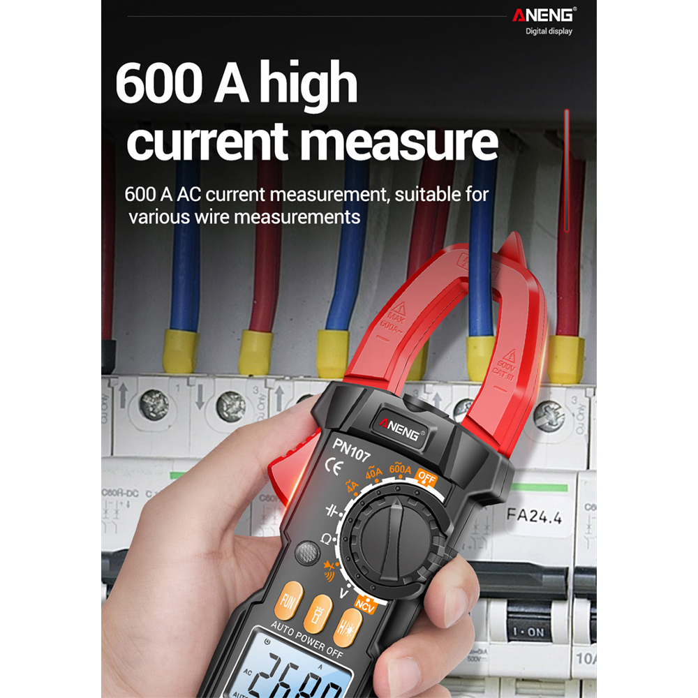 Gambar produk ANENG Digital Multimeter Tang Ampere Voltage NCV Tester Clamp 600A - PN107