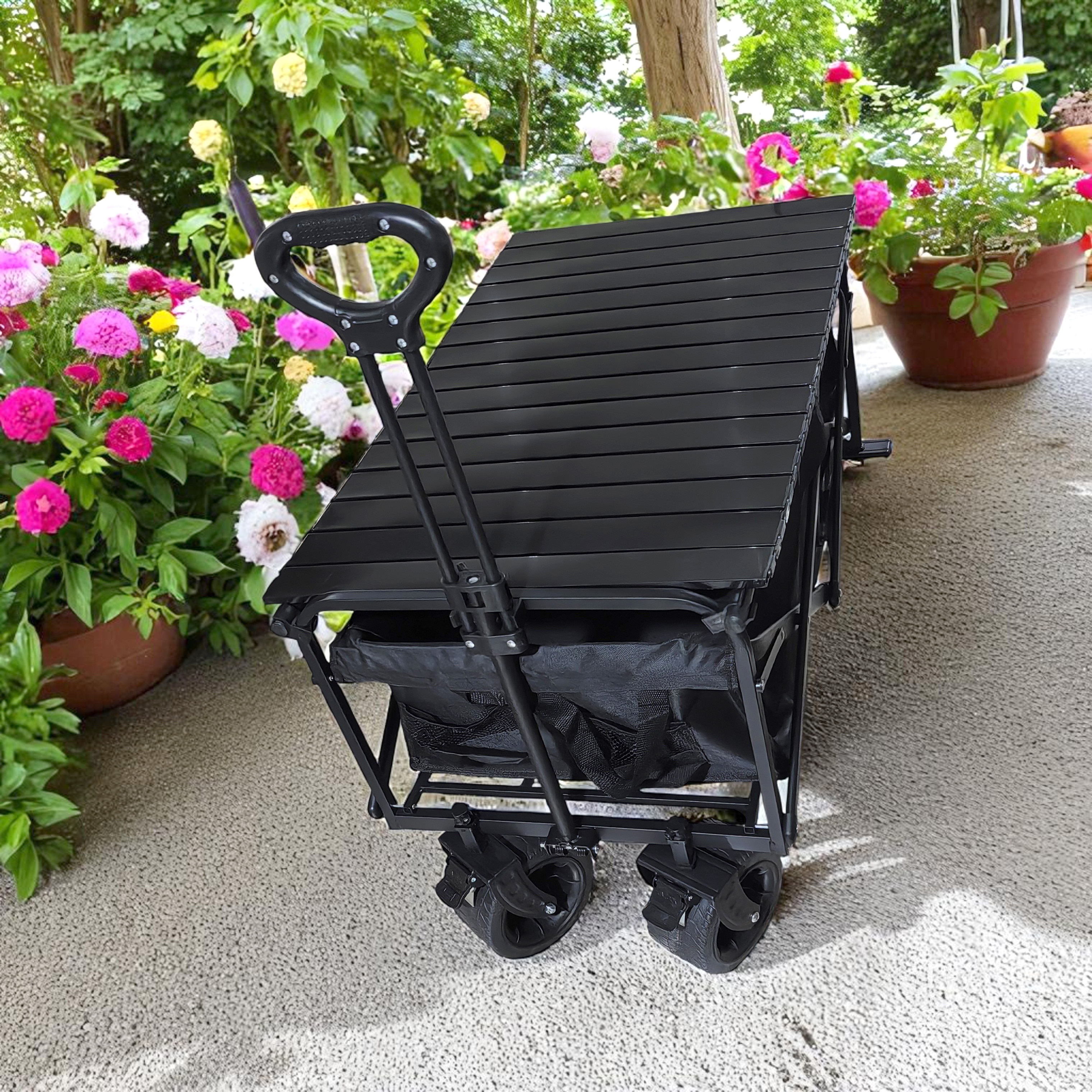 Gambar produk VLTX Troli Barang Lipat Camping Cart Portable 6.7 Inch with Table with Brake - VLT-8