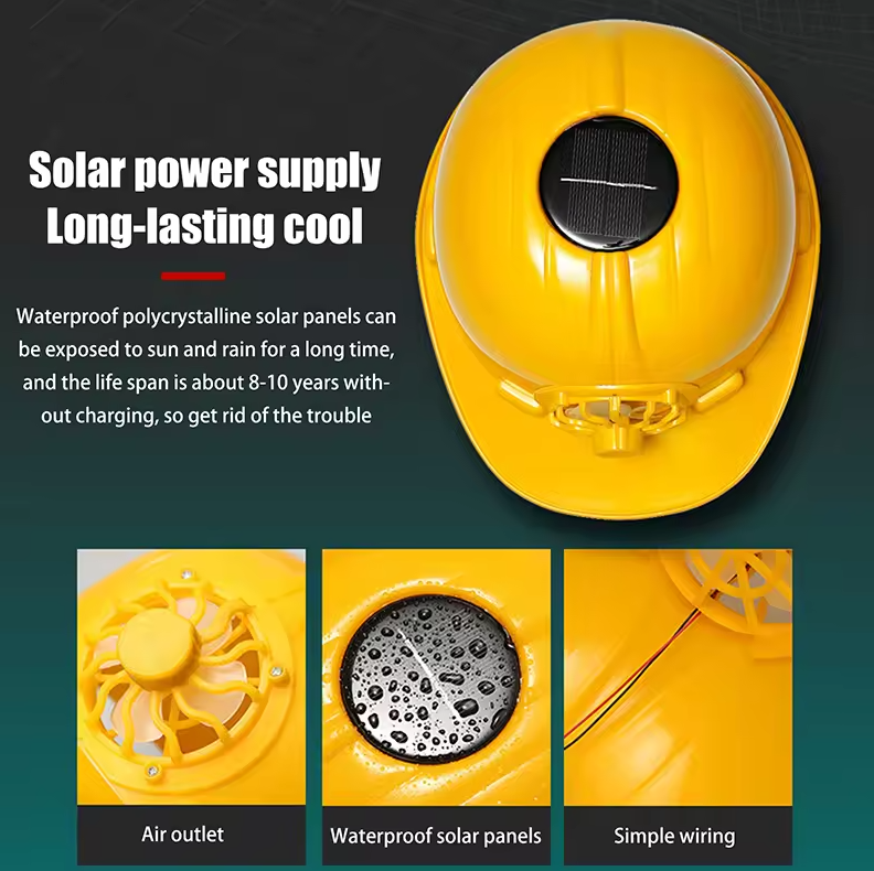 SDJZT Helm Proyek Konstruksi K3 Kipas Tenaga Surya Safety PE Material - LM02 Gambar produk SDJZT Helm Proyek Konstruksi K3 Kipas Tenaga Surya Safety PE Material - LM02