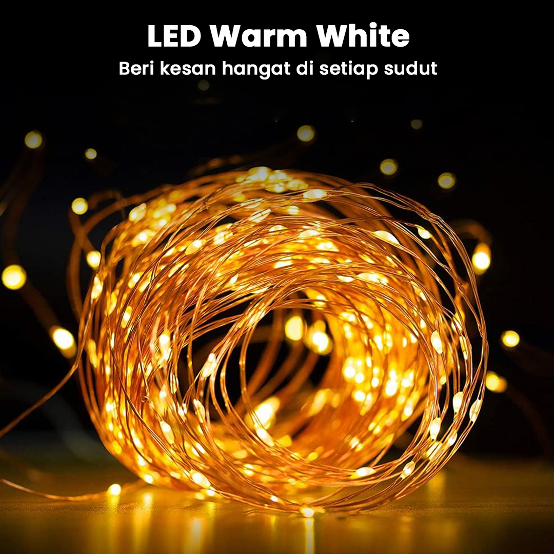 Gambar produk OKAL Lampu Hias String Lights Fairy Battery Box Waterproof 100 LED 10M - G3