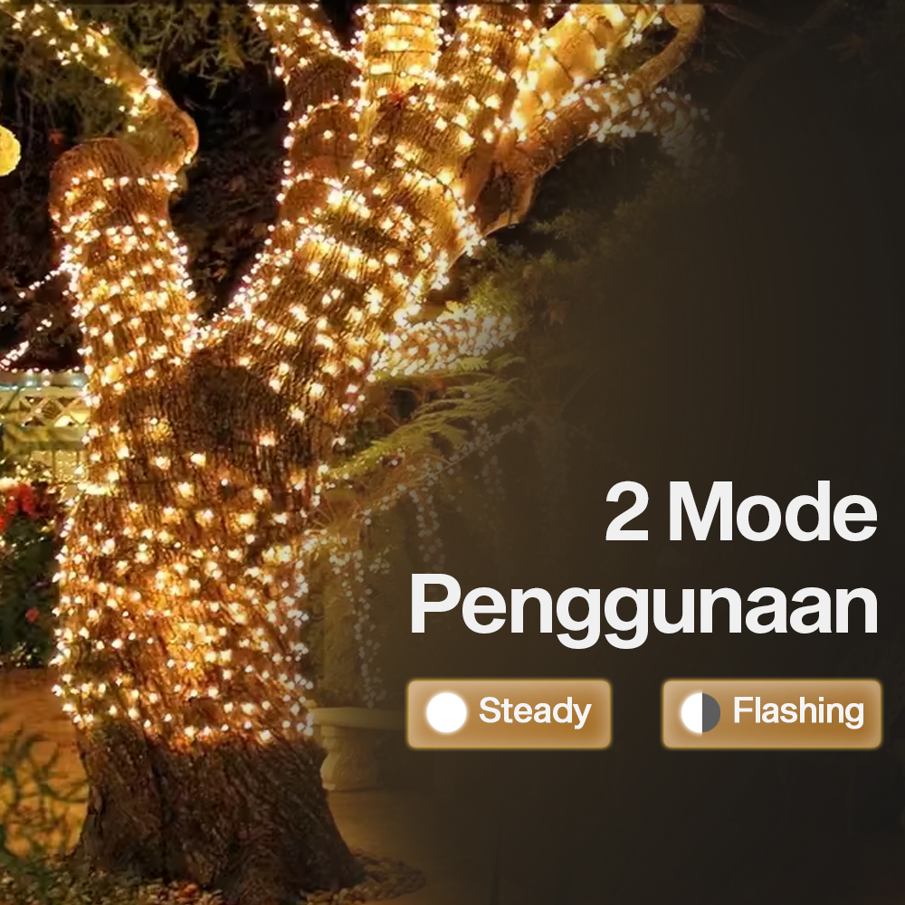Gambar produk Leclstar Lampu Hias String Lights Dekorasi Taman Solar 12M 100LED - S-04