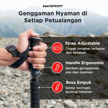 Gambar produk TaffSPORT Tongkat Hiking Telescopic Trekking Pole Aluminium 135cm - X-11
