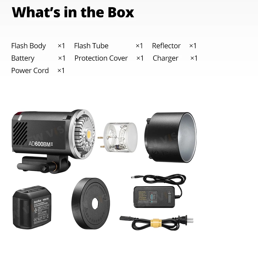 Gambar produk Godox Flash Camera Wireless 2.4GHz TTL 3in1 Color 8940mAh 600Ws - AD600BMII